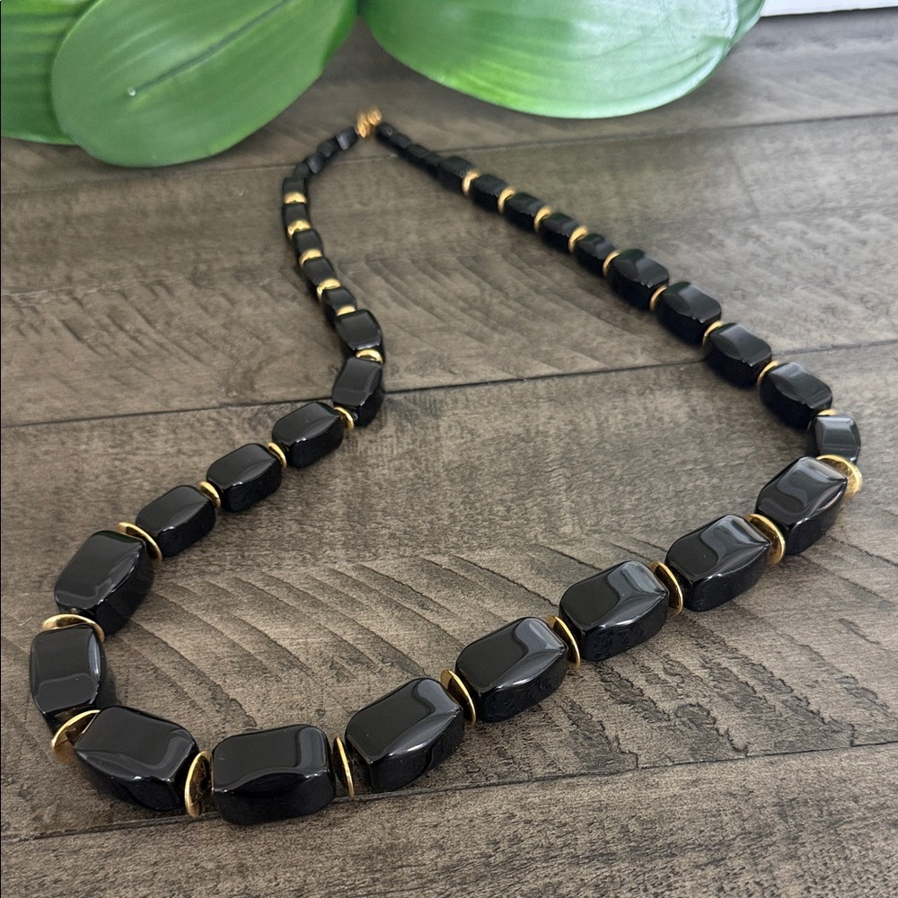 Napier 29” Black and Gold Geometric Necklace